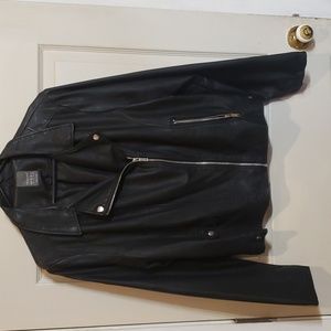 Faux leather moto jacket
